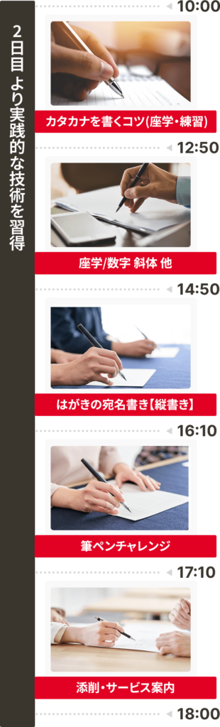 美文字CAMPの2日目日程
